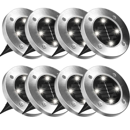 Bell + Howell Solar-Powered LED Garden Disk Lights Set DailySale