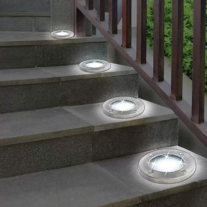 Bell + Howell Solar-Powered LED Garden Disk Lights Set DailySale