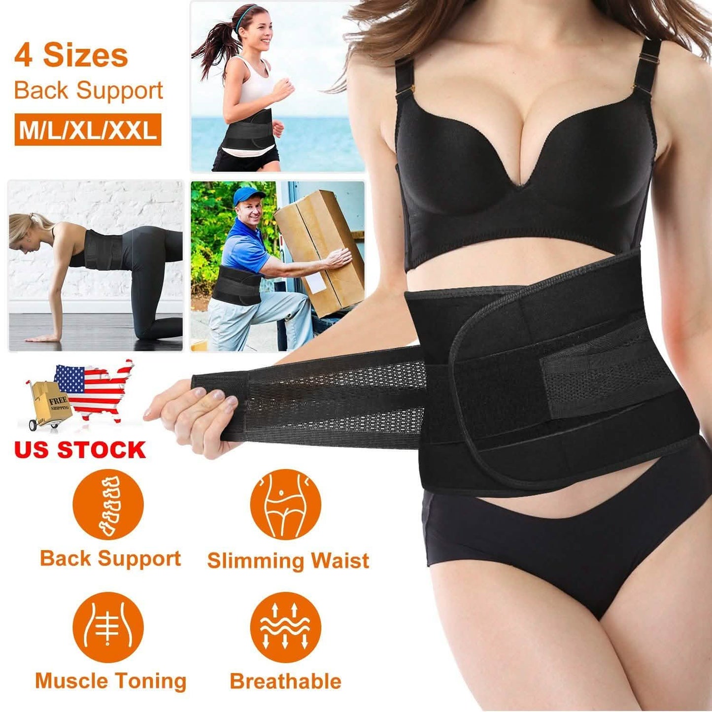 Belt Lower Back Brace Pain Relief Waist Wrap Band DailySale