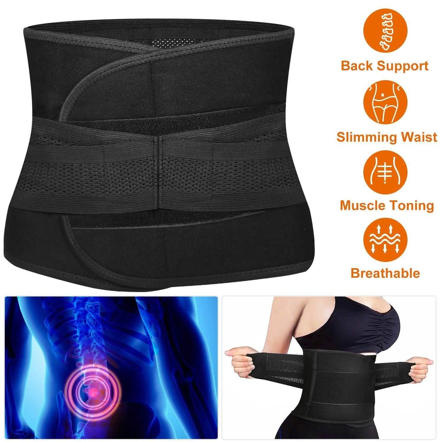 Belt Lower Back Brace Pain Relief Waist Wrap Band DailySale
