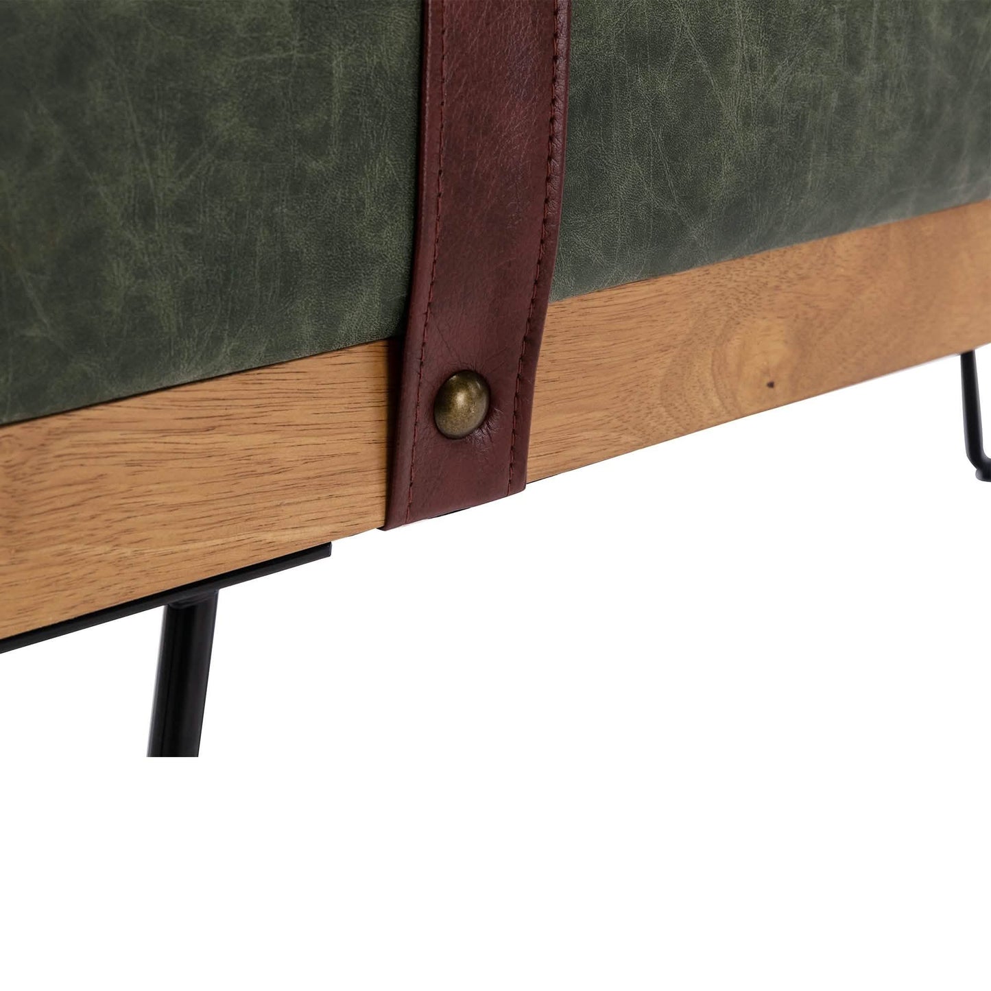 Bench for Bedroom Entryway Linen Ottoman Fabric Upholstered with Soft Cushion and Solid Wood Frame DailySale