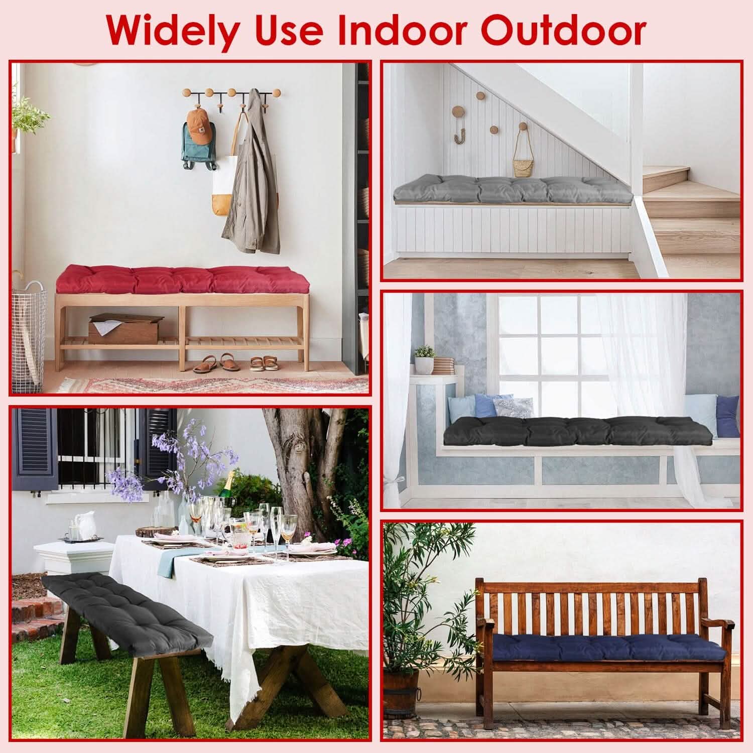 Bench Seat Cushion for Indoor Outdoor Furniture Non-Slip DailySale
