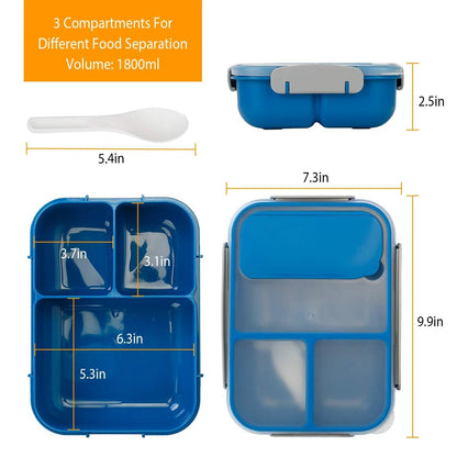 Bento Box Portable Lunch Box Picnic Food Storage with 3 Compartments DailySale