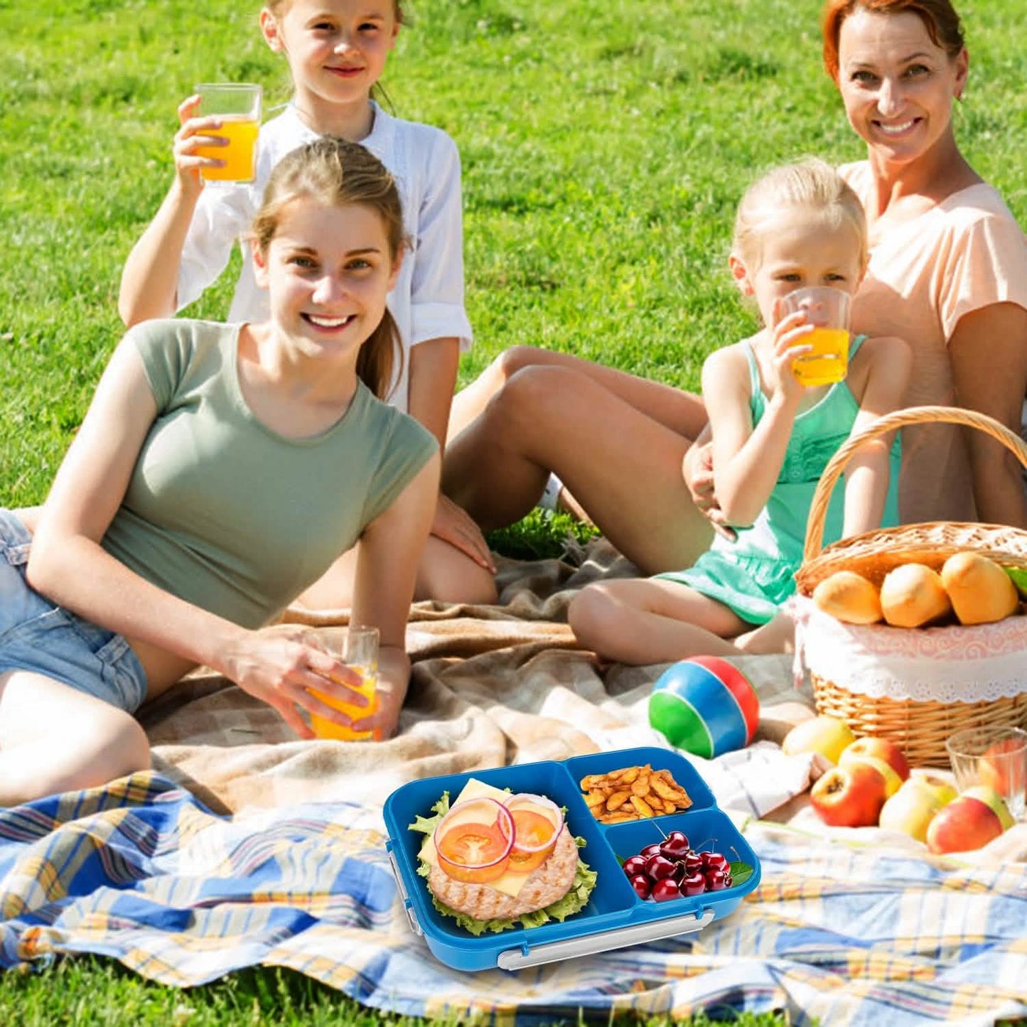 Bento Box Portable Lunch Box Picnic Food Storage with 3 Compartments DailySale