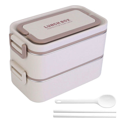 Bento Lunch Box 3 Stackable Food Container with Chopsticks and Spoon DailySale