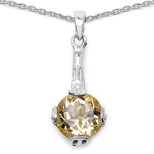 11.40 Carat Genuine Citrine .925 Sterling Silver Ring, Pendant and Earrings Set Bids.com