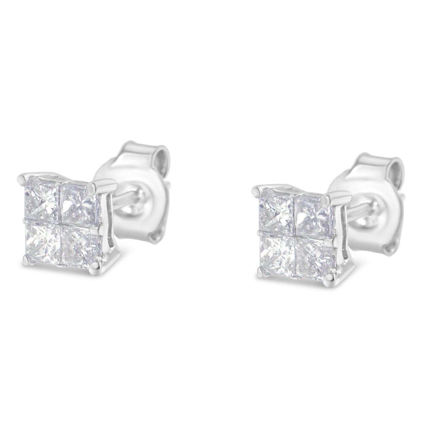 10K White Gold Diamond Stud Earrings (3/4 cttw, H-I Color, SI2-I1 Clarity) Bids.com
