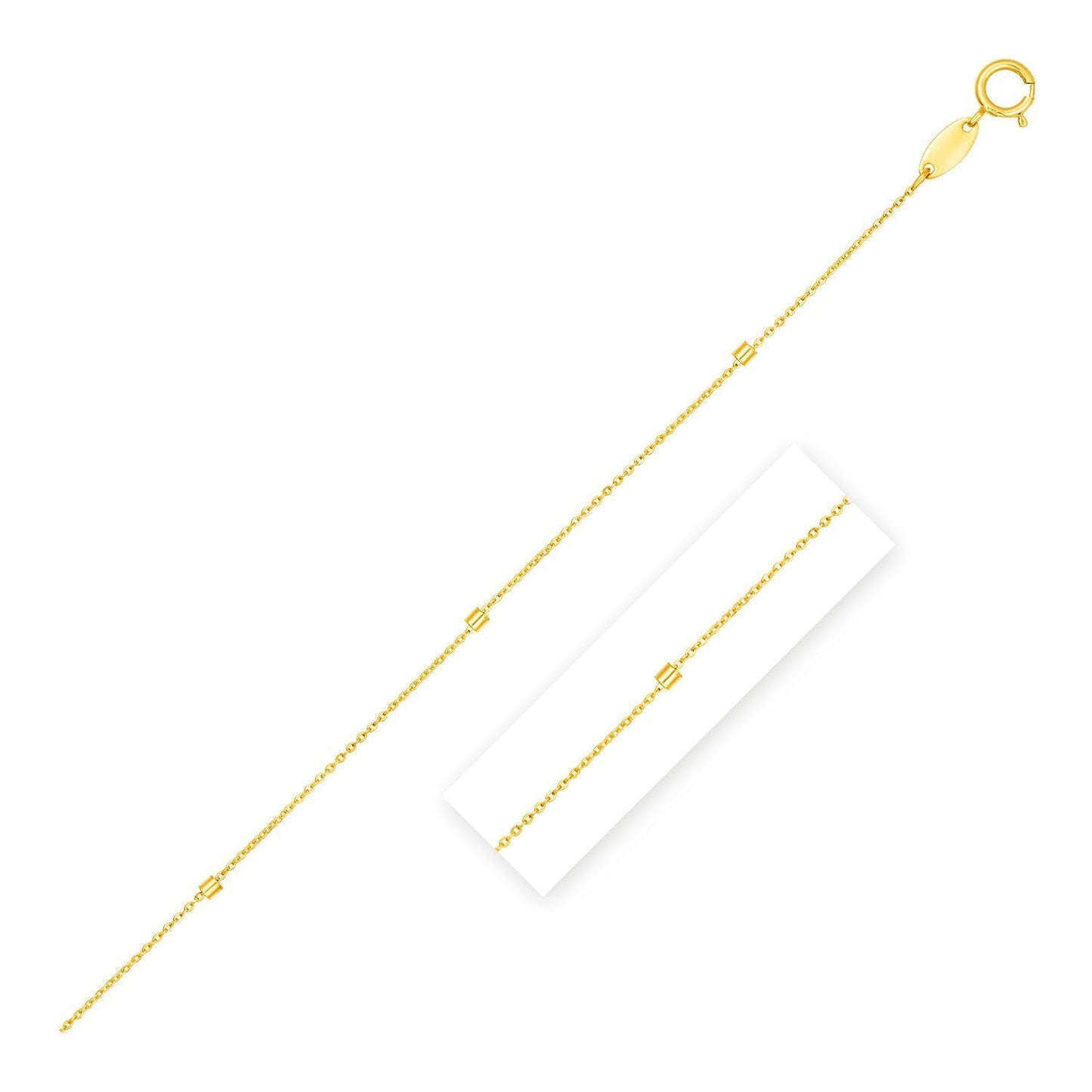 Bead Links Pendant Chain in 14k Yellow Gold (1.5mm) Bids.com