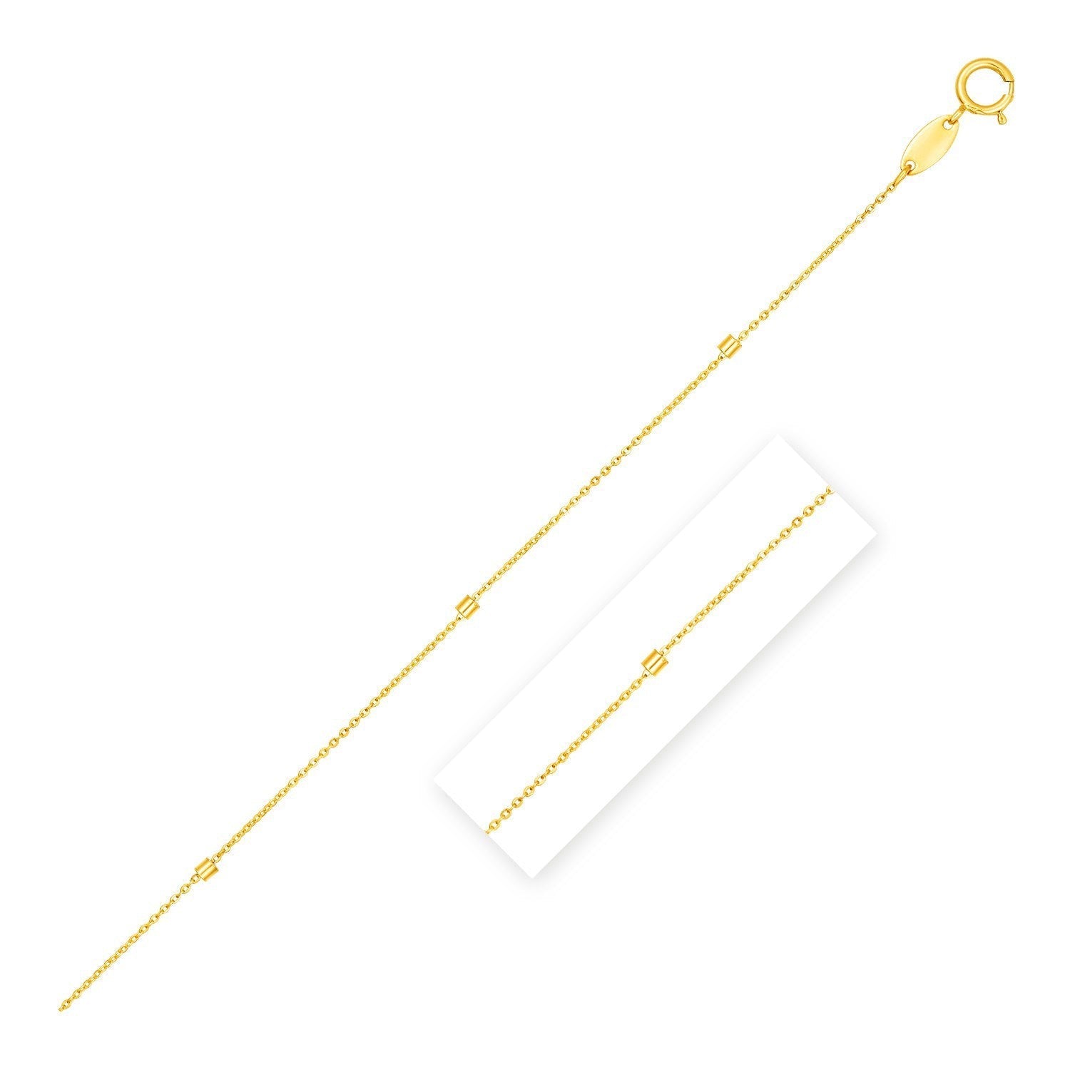 Bead Links Pendant Chain in 14k Yellow Gold (1.5mm) Bids.com
