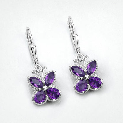2.12 Carat Genuine Amethyst .925 Sterling Silver Earrings Bids.com