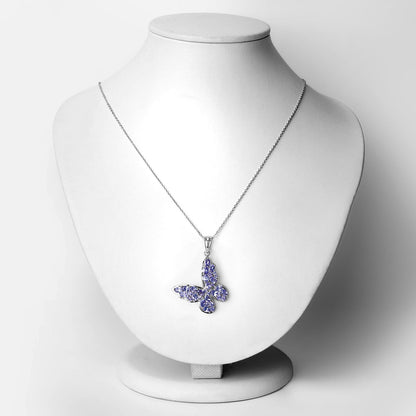 3.78 Carat Genuine Tanzanite .925 Sterling Silver Pendant Bids.com