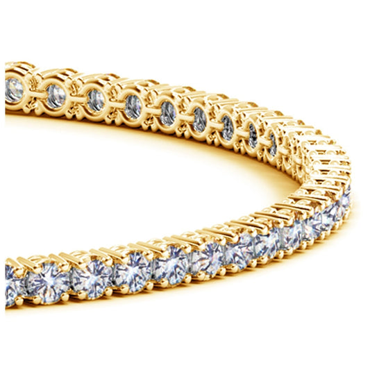 Lab Grown Round Diamond Tennis Bracelet in 14k Yellow Gold (4 cctw F/G  VS2/SI1) Bids.com