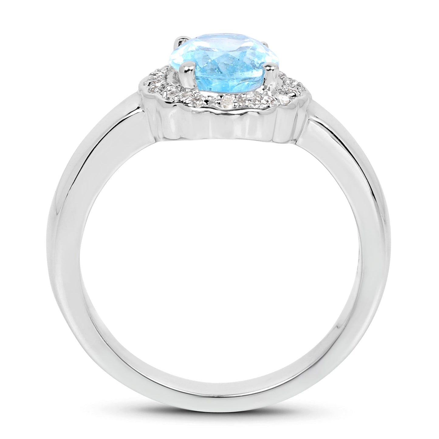 2.58 Carat Genuine  Blue Topaz and White Topaz .925 Sterling Silver Ring Bids.com