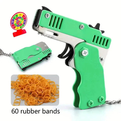 Foldable Metal Rubber Band Launcher Toy Keychain DailySale