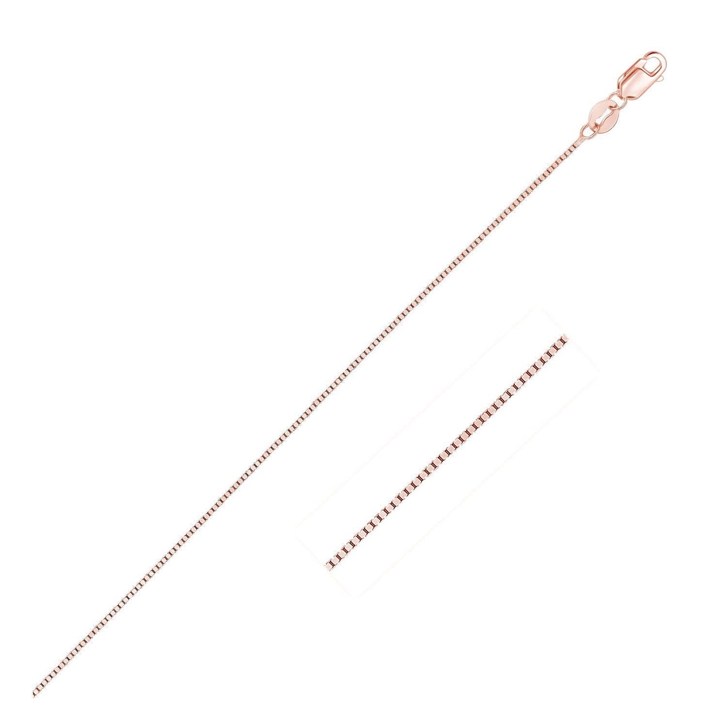 14k Rose Gold Classic Box Chain 0.4mm Bids.com