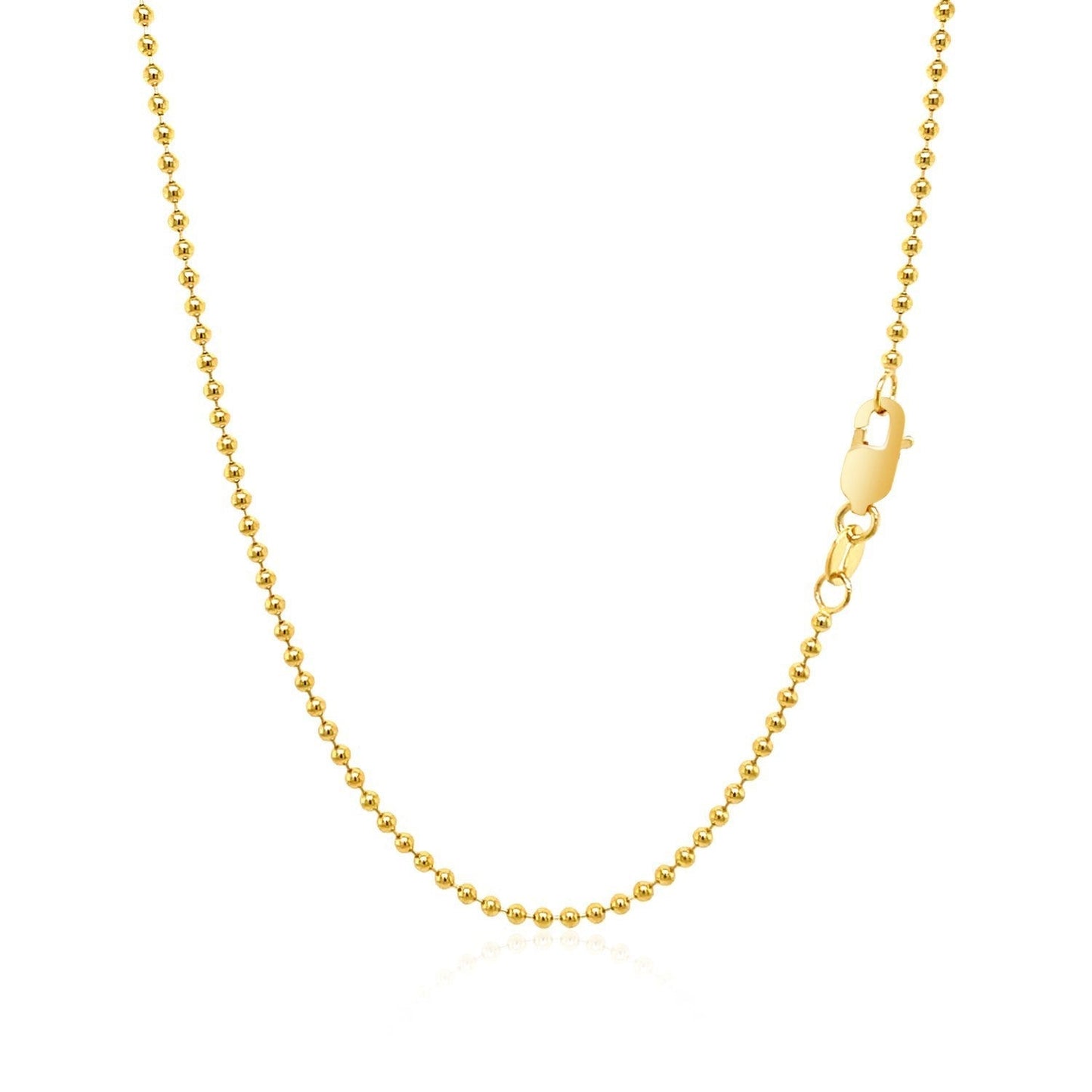 18k Yellow Gold Bead Chain 1.5mm (1.50 mm) Bids.com