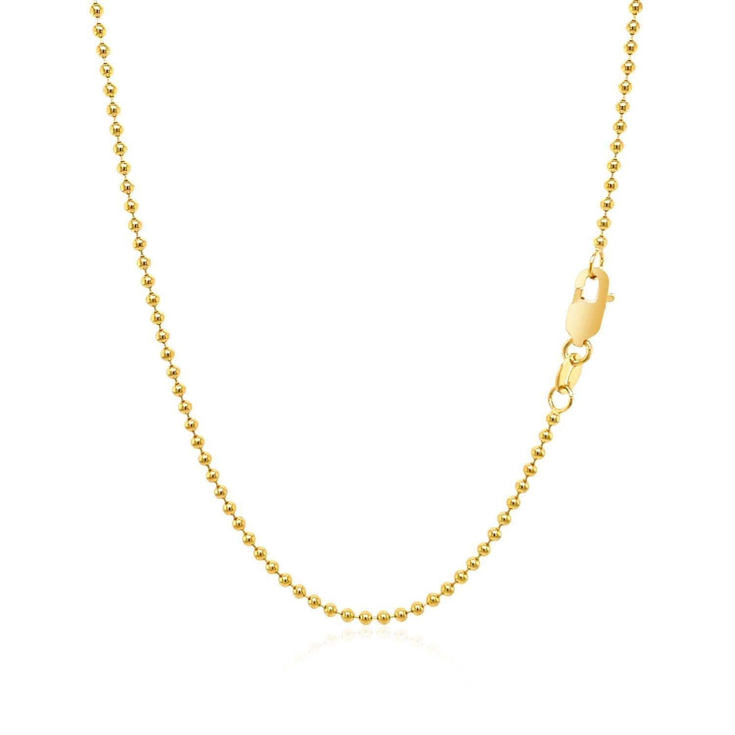 18k Yellow Gold Bead Chain 1.5mm (1.50 mm) Bids.com