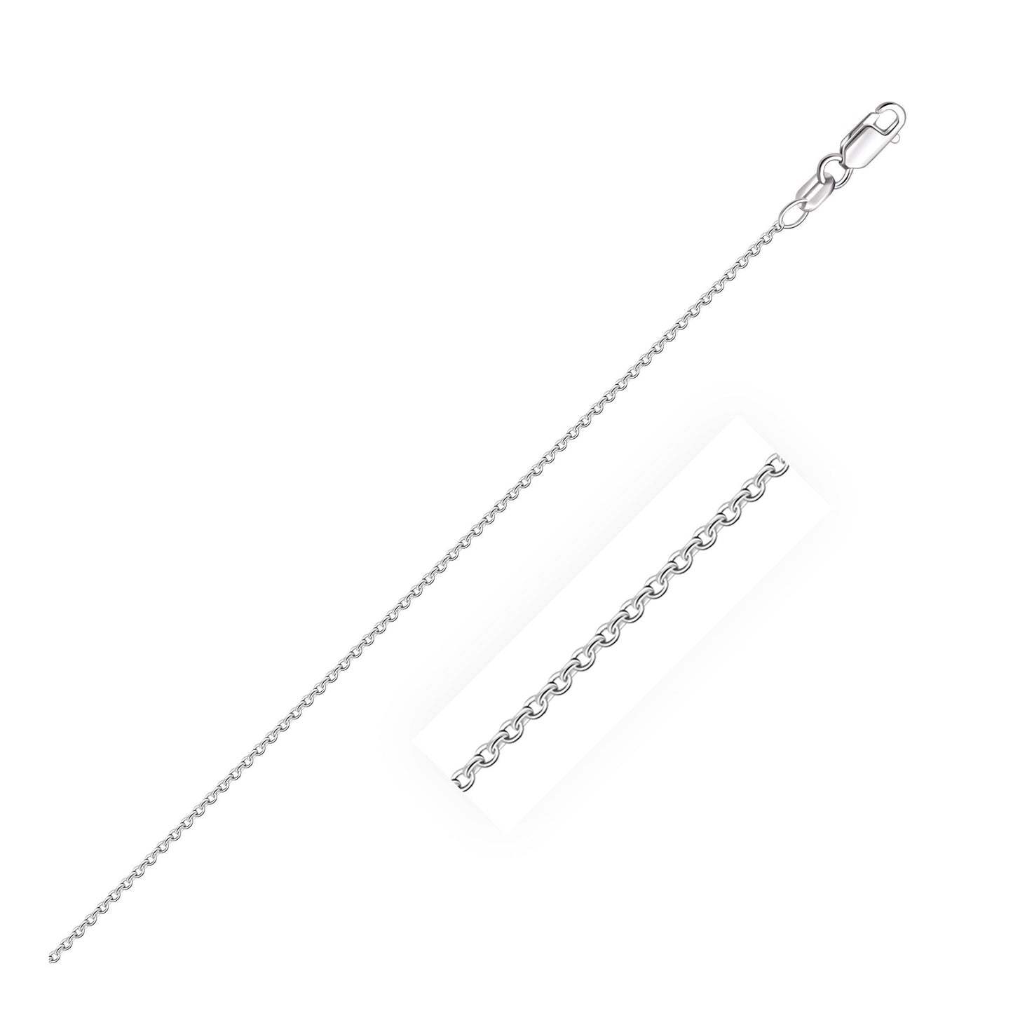14k White Gold Oval Cable Link Chain 0.97mm Bids.com