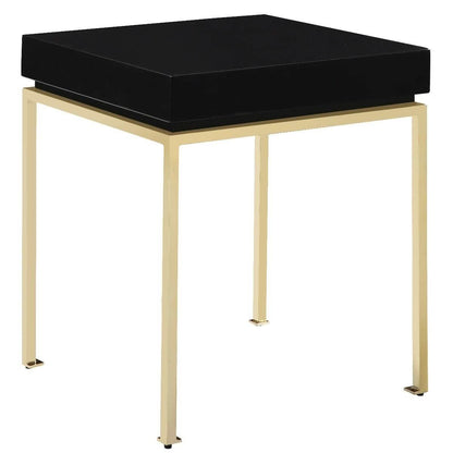 Bianca Nightstand Side Table Square Frame High Sheen Lacquer DailySale