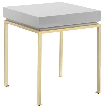 Bianca Nightstand Side Table Square Frame High Sheen Lacquer DailySale