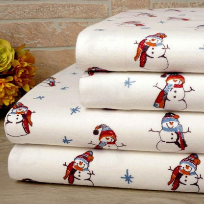 Bibb Home 100% Cotton Printed Flannel Sheet Set - Cozy, Soft, Deep Pocket Sheets DailySale
