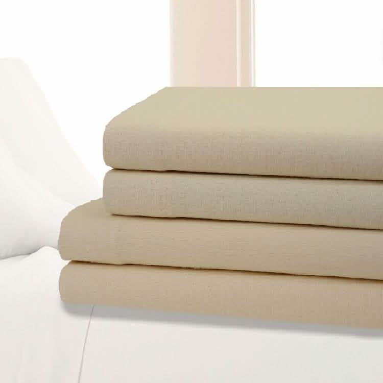 Bibb Home 100% Cotton Solid Flannel Deep Pocket Sheet Set DailySale