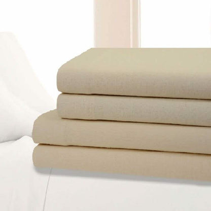 Bibb Home 100% Cotton Solid Flannel Deep Pocket Sheet Set DailySale