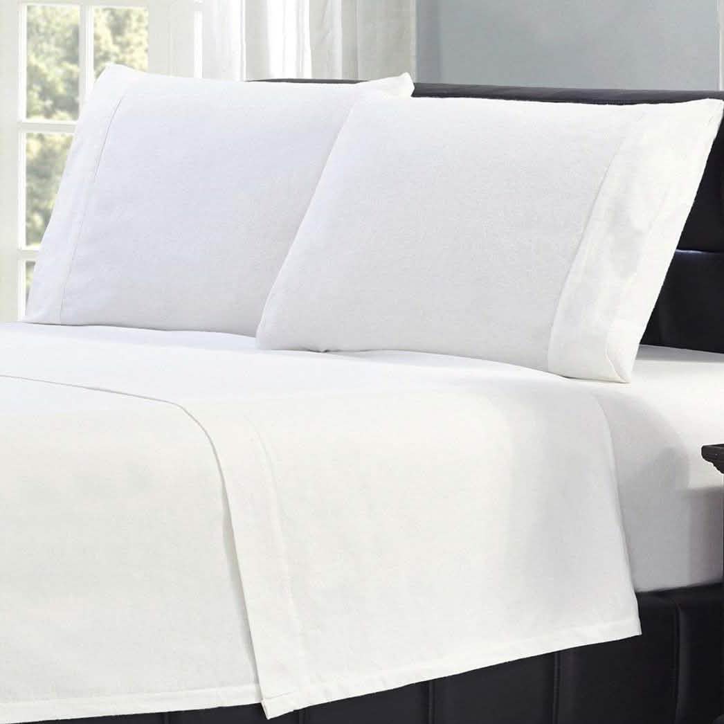 Bibb Home 100% Cotton Solid Flannel Sheet Set DailySale