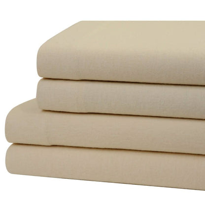 Bibb Home 100% Cotton Solid Flannel Sheet Set DailySale