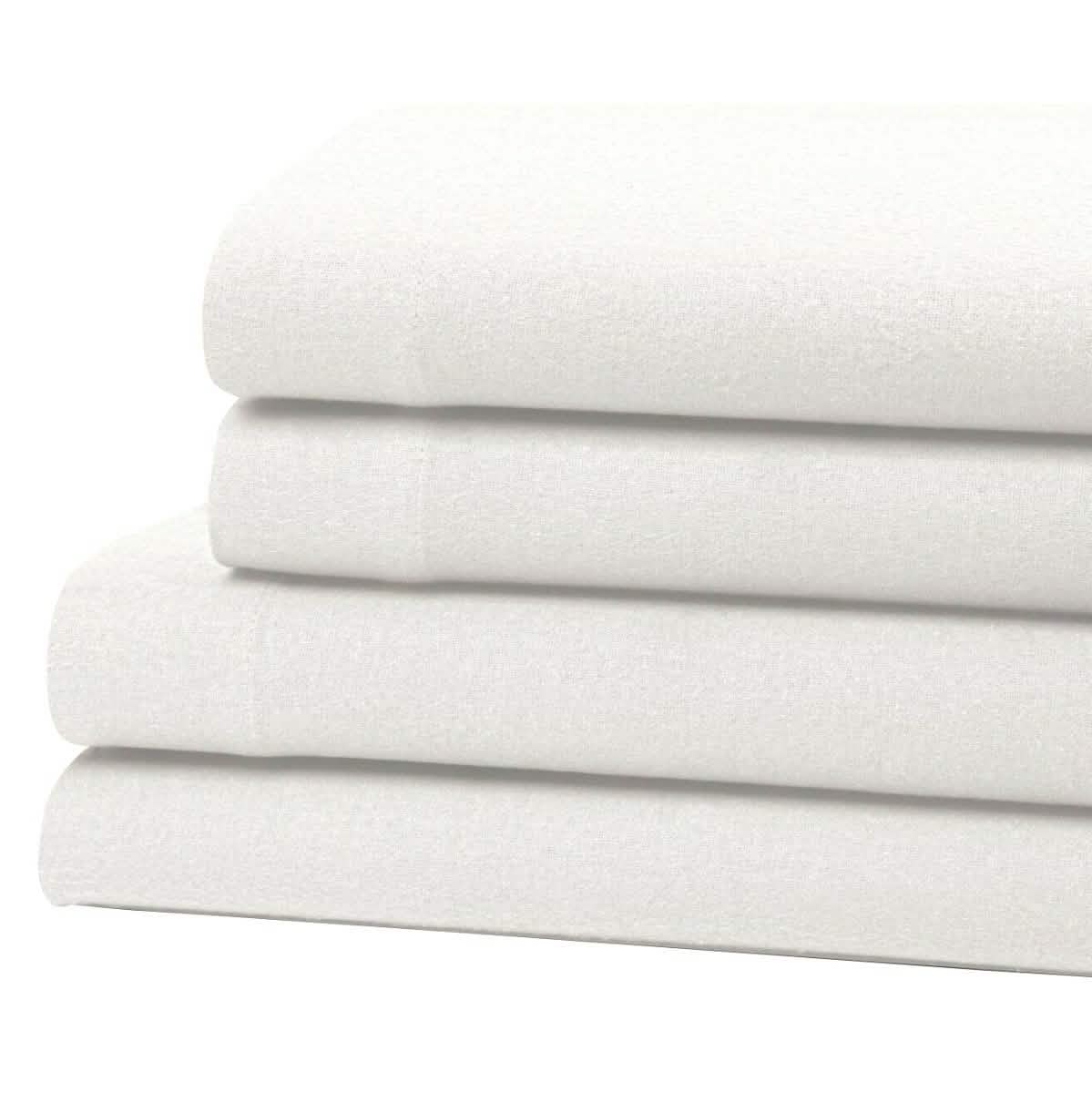 Bibb Home 100% Cotton Solid Flannel Sheet Set DailySale