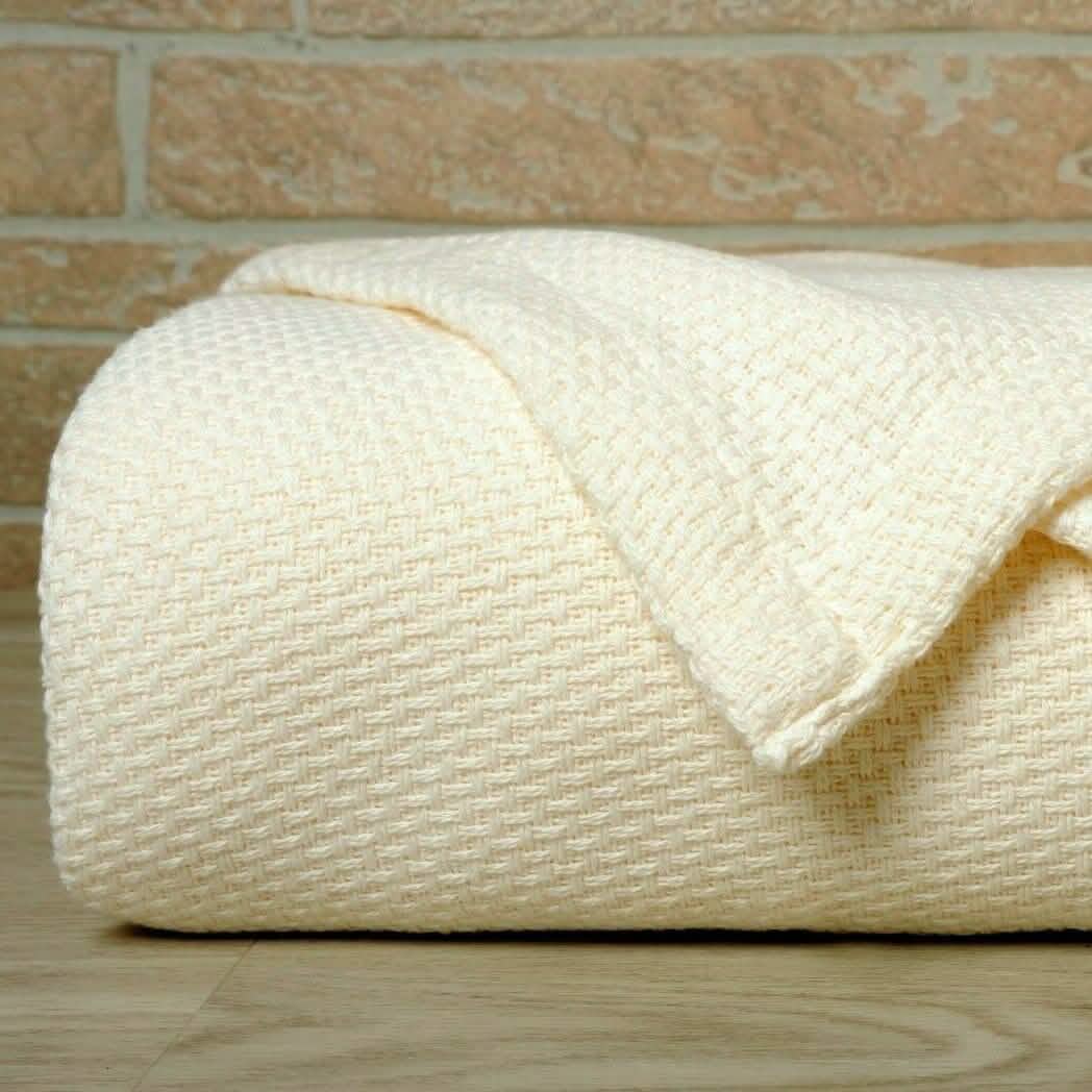 Bibb Home 100% Cotton Waffle Weave Thermal Blanket DailySale