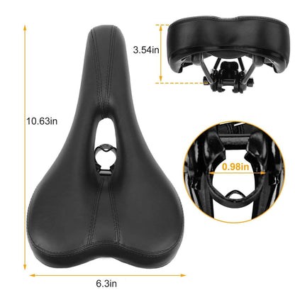 Bicycle Padded Saddle Wear Resistant Hollow Leather Seat Cushion DailySale