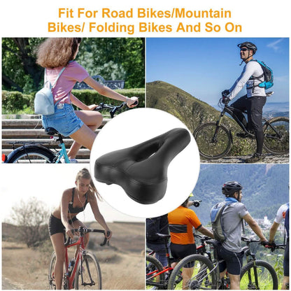 Bicycle Padded Saddle Wear Resistant Hollow Leather Seat Cushion DailySale