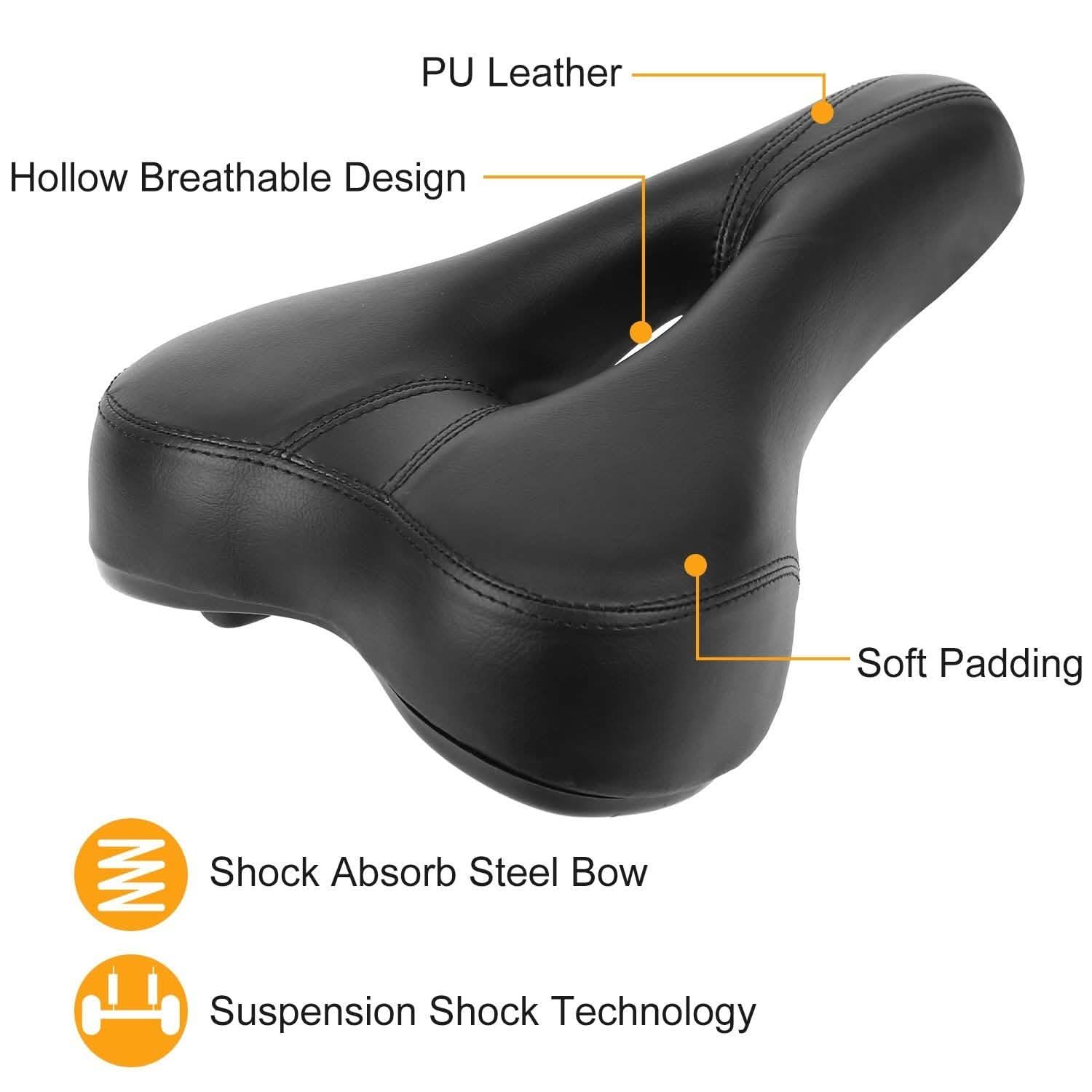 Bicycle Padded Saddle Wear Resistant Hollow Leather Seat Cushion DailySale