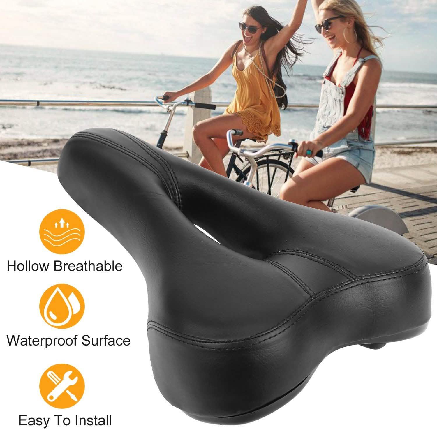 Bicycle Padded Saddle Wear Resistant Hollow Leather Seat Cushion DailySale