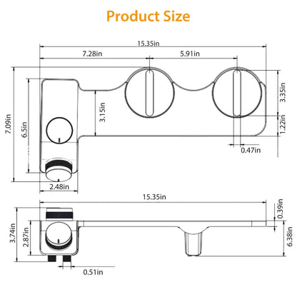 Bidet Attachment Non-Electric Fresh Water Sprayer with Self Cleaning Dual Nozzle DailySale
