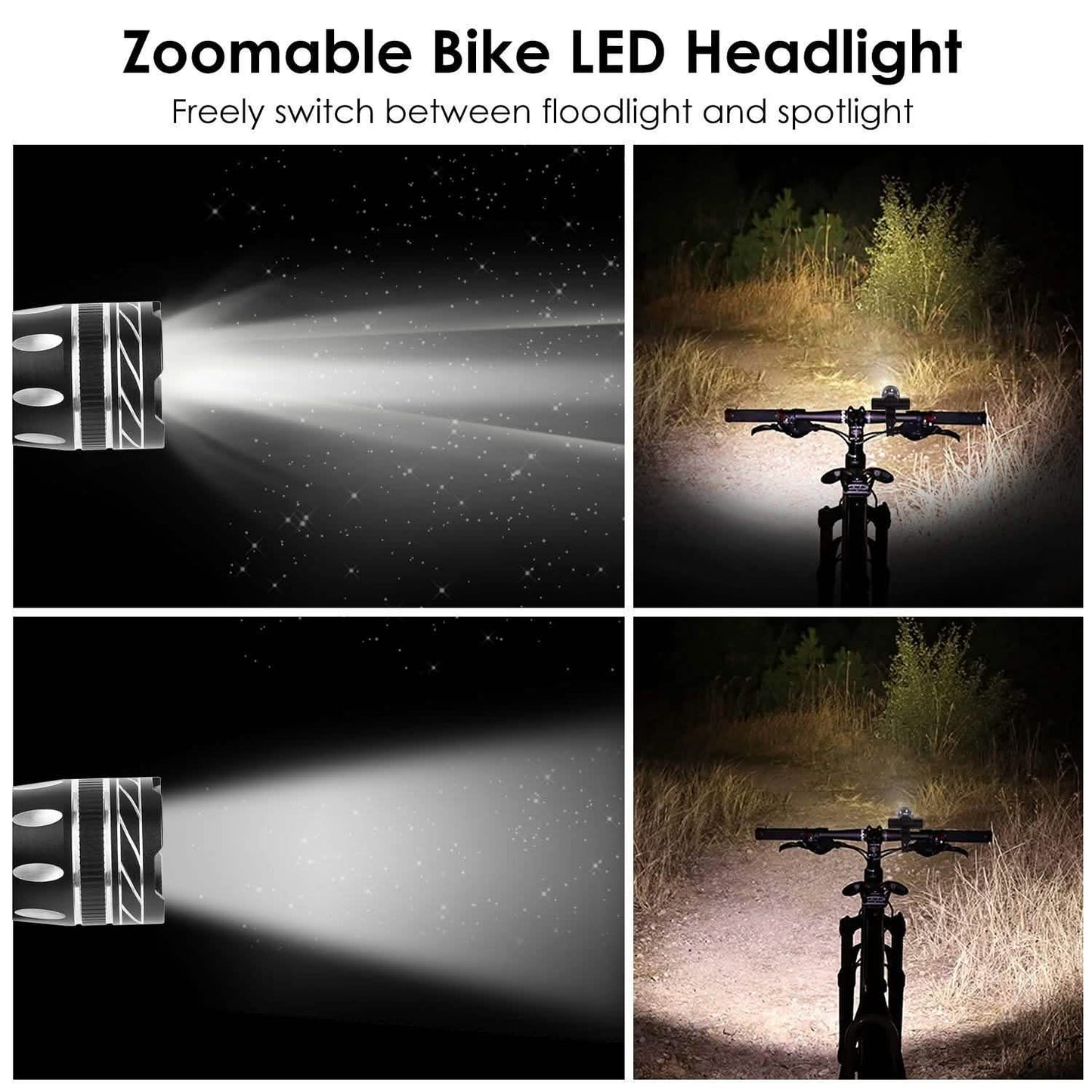Bike Headlight USB Rechargeable with Bracket DailySale