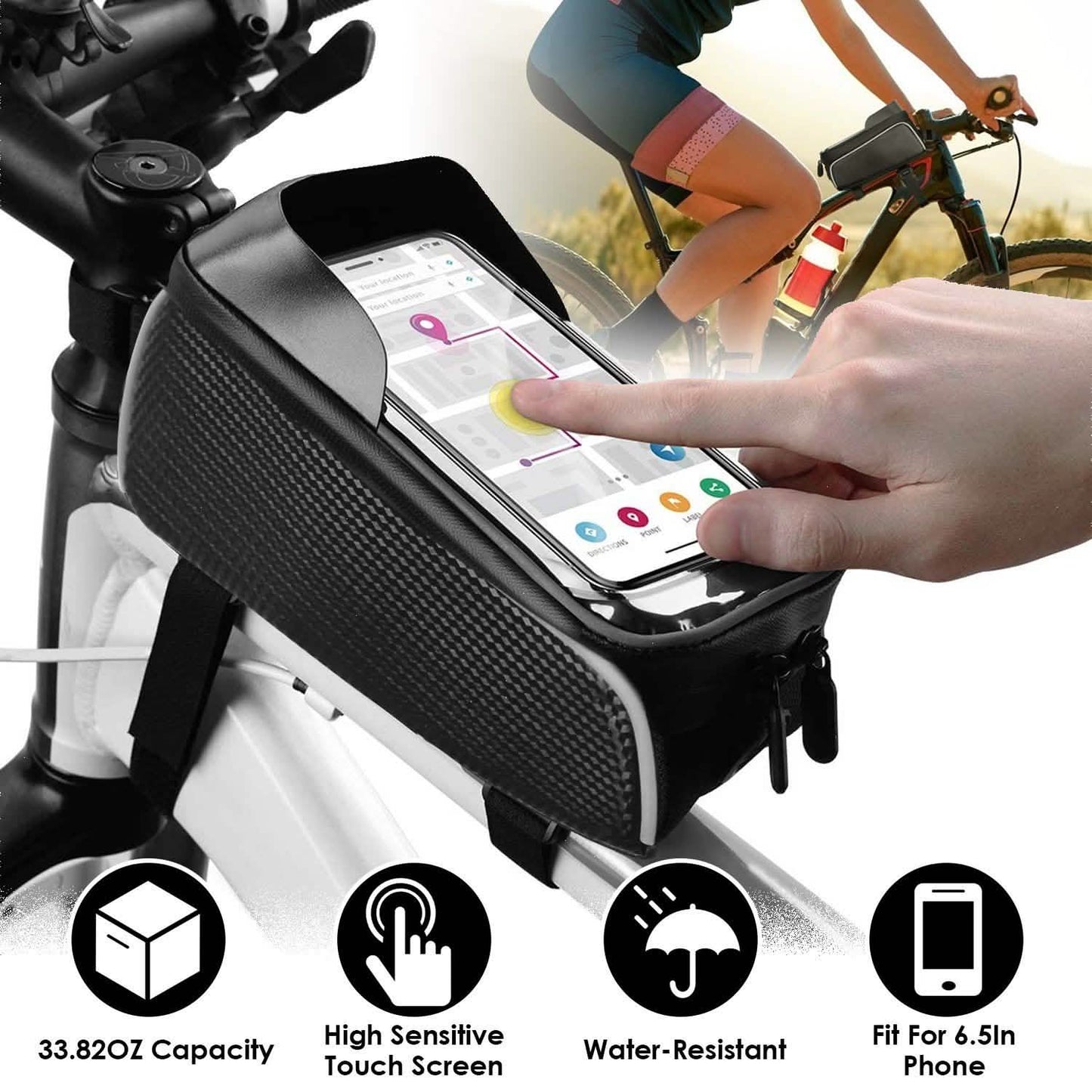 Bike Phone Front Frame Bag with Touch Screen Sun-Visor DailySale