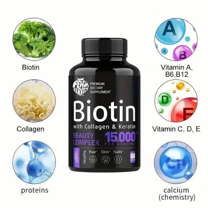 Biotin Capsules Multivitamin Collagen Keratin Supplement Hair Skin And Nail Vitamin DailySale