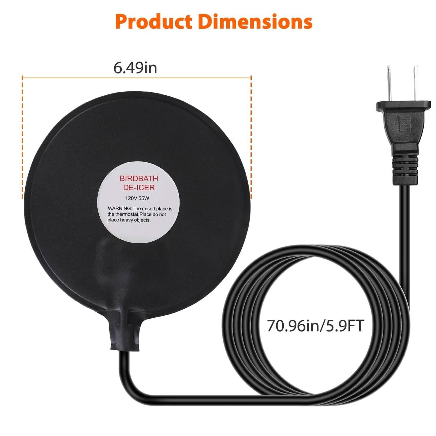 Bird Bath Deicer Outdoor Winter Water Heater Thermostatically Controlled DailySale