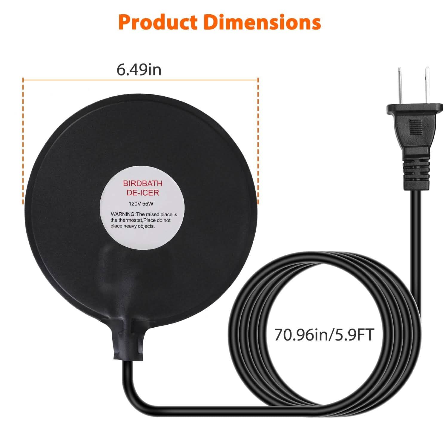 Bird Bath Deicer Outdoor Winter Water Heater Thermostatically Controlled DailySale