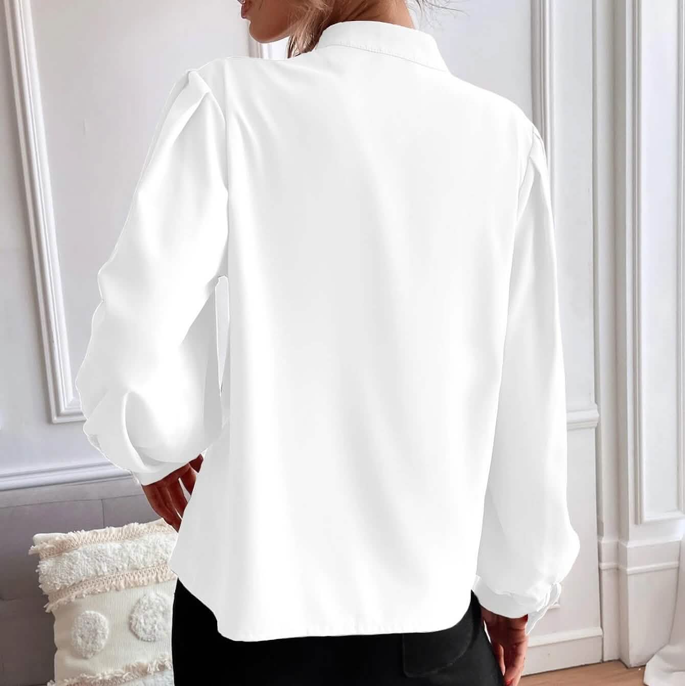 Bishop Sleeve Button Up Blouse DailySale