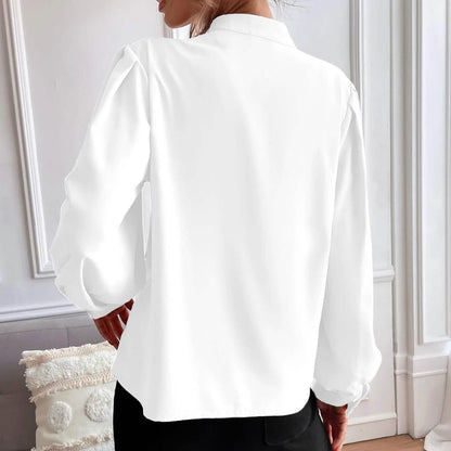 Bishop Sleeve Button Up Blouse DailySale