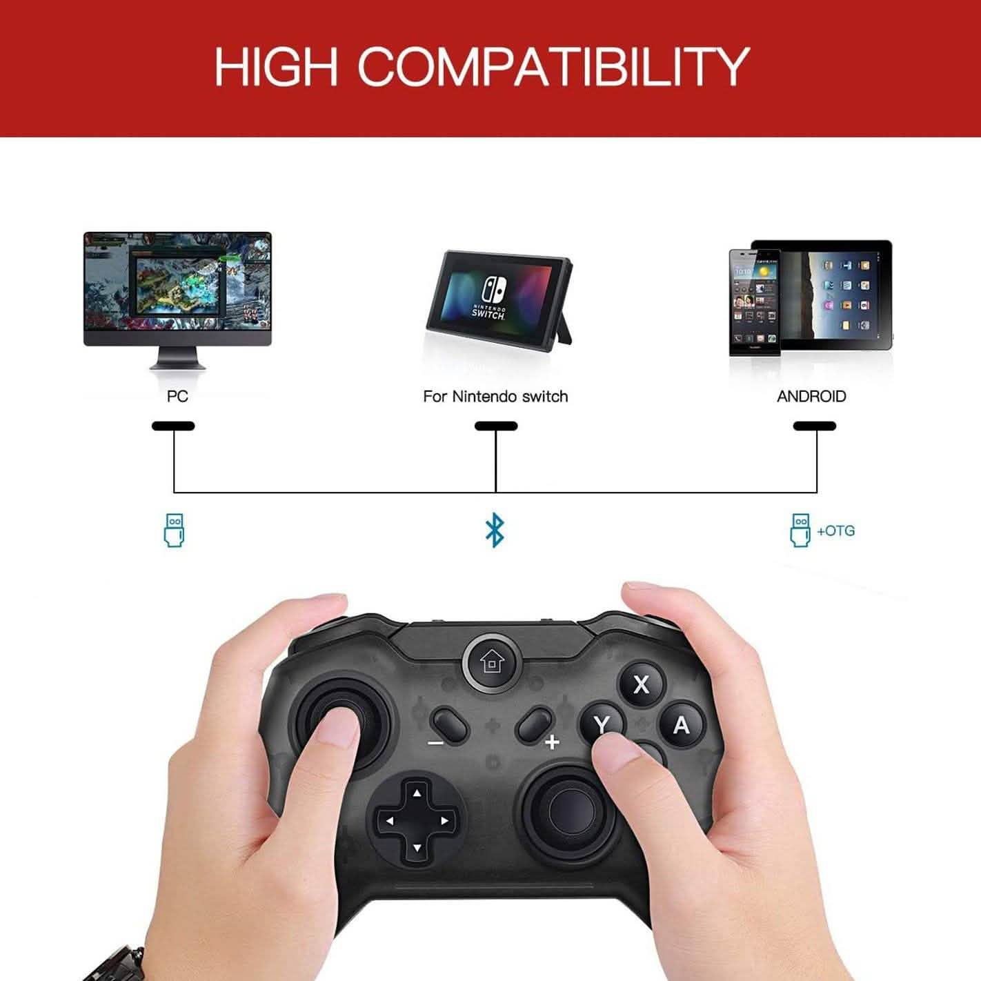 Black Bluetooth Wireless Controller for Nintendo Switch DailySale