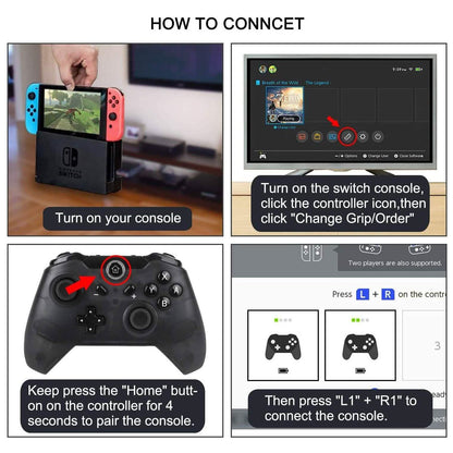 Black Bluetooth Wireless Controller for Nintendo Switch DailySale