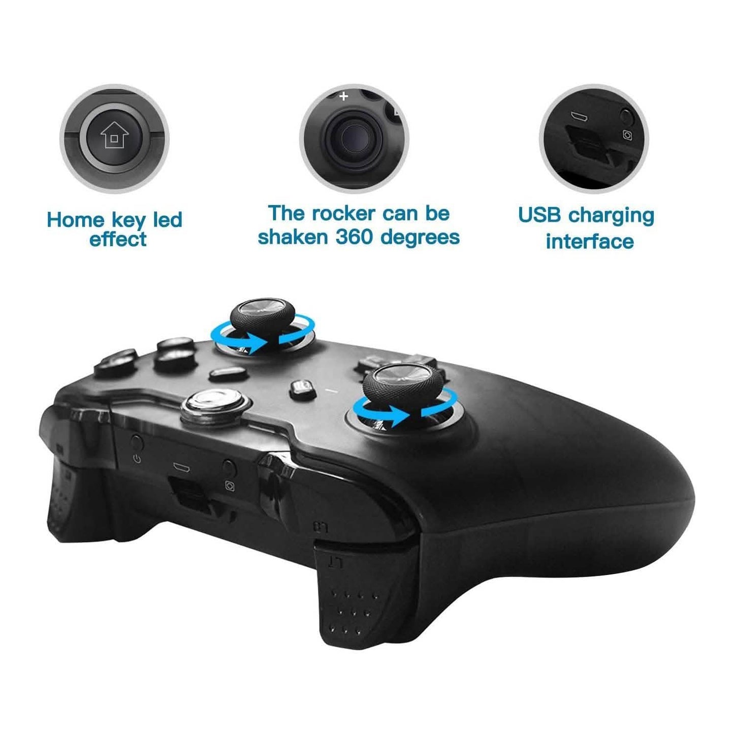 Black Bluetooth Wireless Controller for Nintendo Switch DailySale