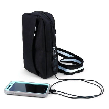 Black Crossbody Shoulder Sling Bag with USB Charging Port DailySale