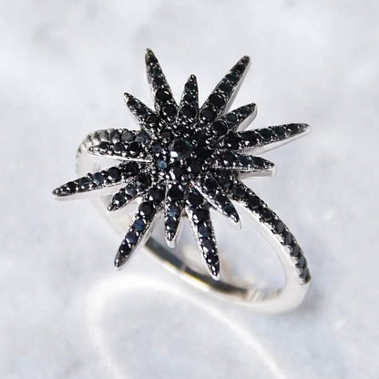 Black CZ Star Statement Ring - Assorted Sizes DailySale