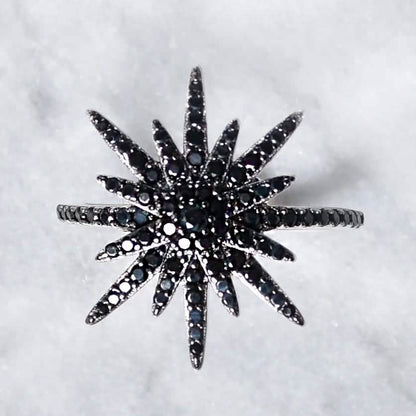 Black CZ Star Statement Ring - Assorted Sizes DailySale