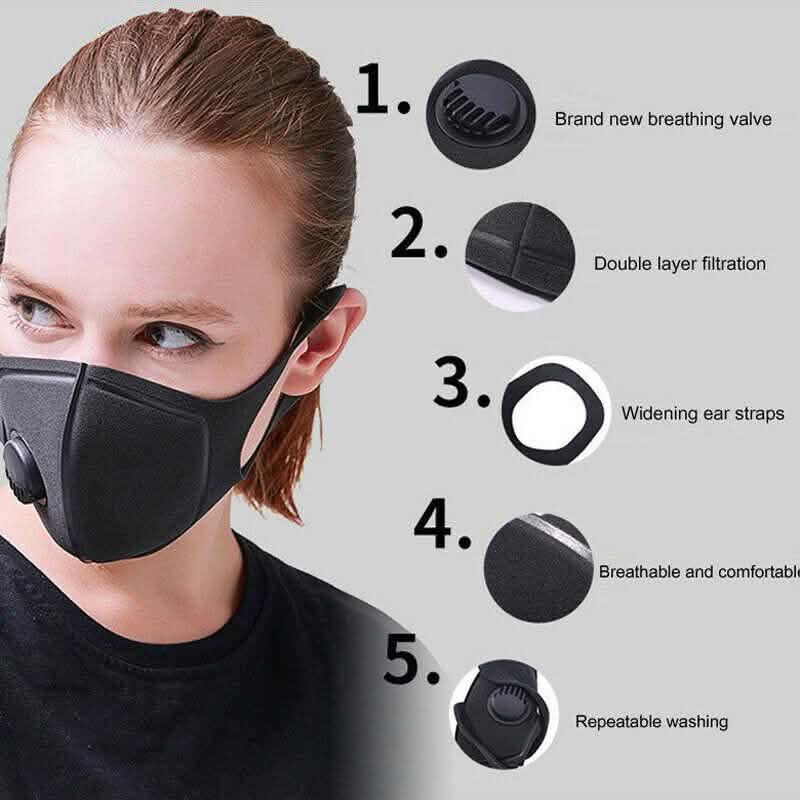 Black Face Mask with Filter DailySale
